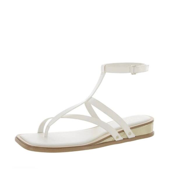 New-Franco Sarto Womens Sybil Faux Leather Strappy Thong Sandals Size 8.5M - Picture 1 of 4